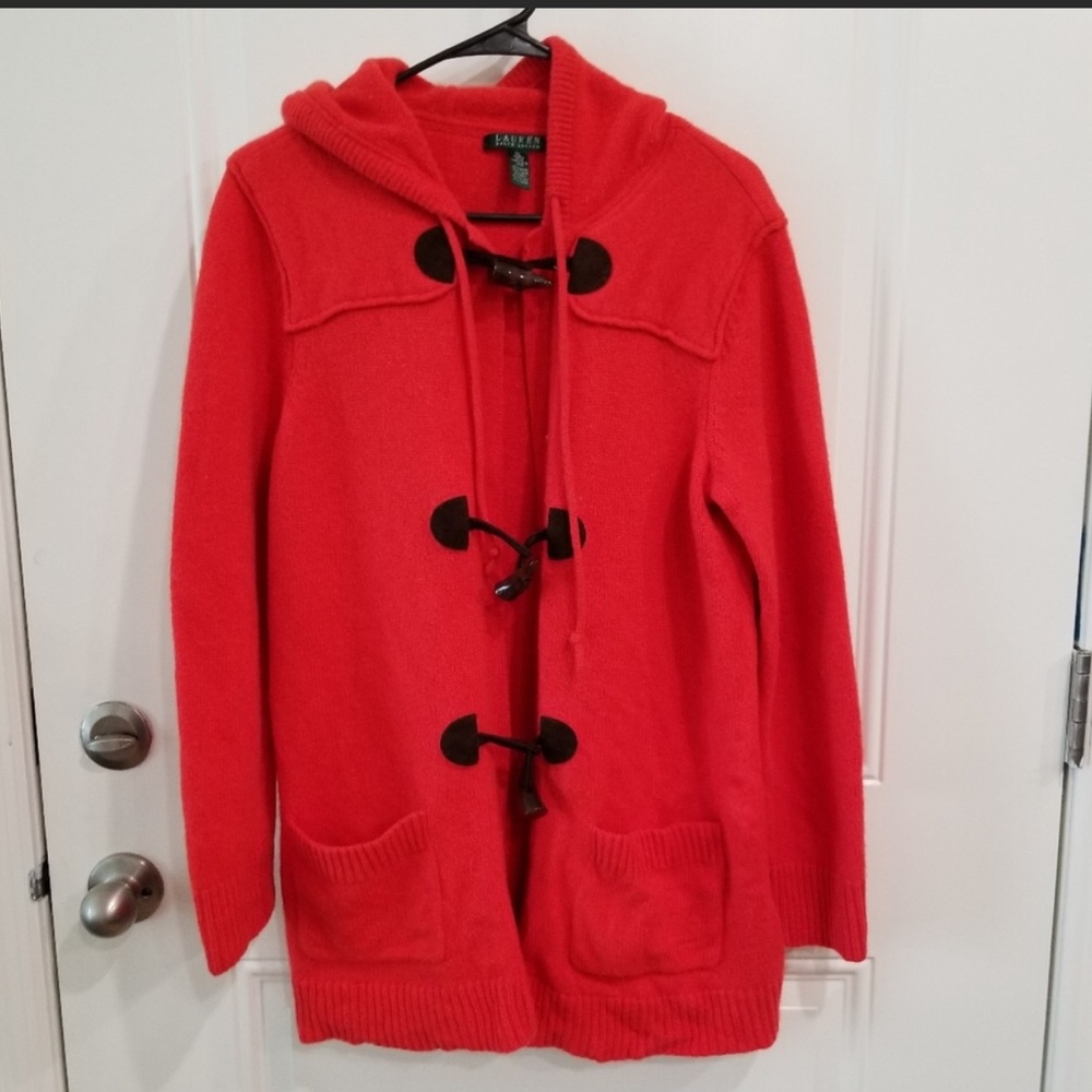 Ralph Lauren hooded wool blend  sweater jacket